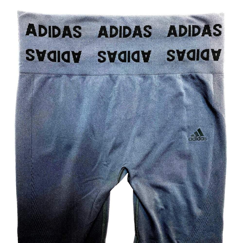 Adidas Compression Pants Womens 1X Gray Aeroknit Printed Leggings $55